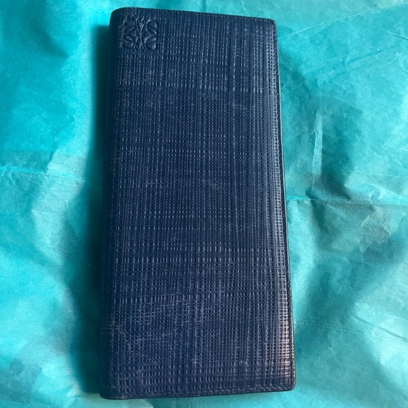 Authentic LOEWE Long Horizontal Navy Blue Leather Wallet - PreLoved - Picture 7 of 11